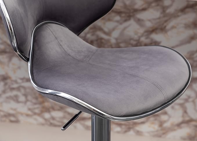 Roundhill Furniture Masaccio Velvet Upholstered Adjustable Swivel Barstool - Image 11