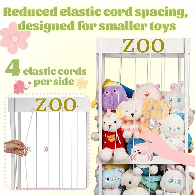 Trycooling Stuffed Animal Zoo Stuffed Animal Storage Wood Plushie Storage - Image 5