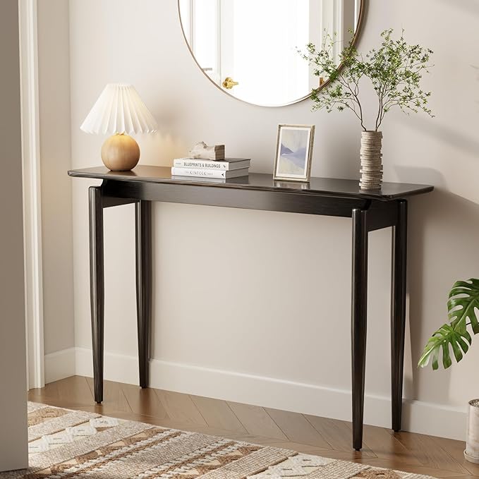 Wood Console Table Walnut Entryway Table, Thin Console Table, Sofa Tables by AQIMUELE-Solidwoodfurniture