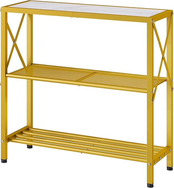 Hoctieon Industrial Console Table, 3 Tier Entryway Table, Metal Frame, Sofa - Image 9