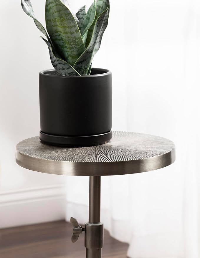 Kate and Laurel Engles Traditional Adjustable-Height Pedestal Drink Table; 10 x - Image 5