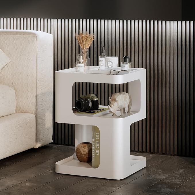 Modern Side Table, Unique nightstand, Bedside Table, Metal 3-Tier Night Stand - Image 6
