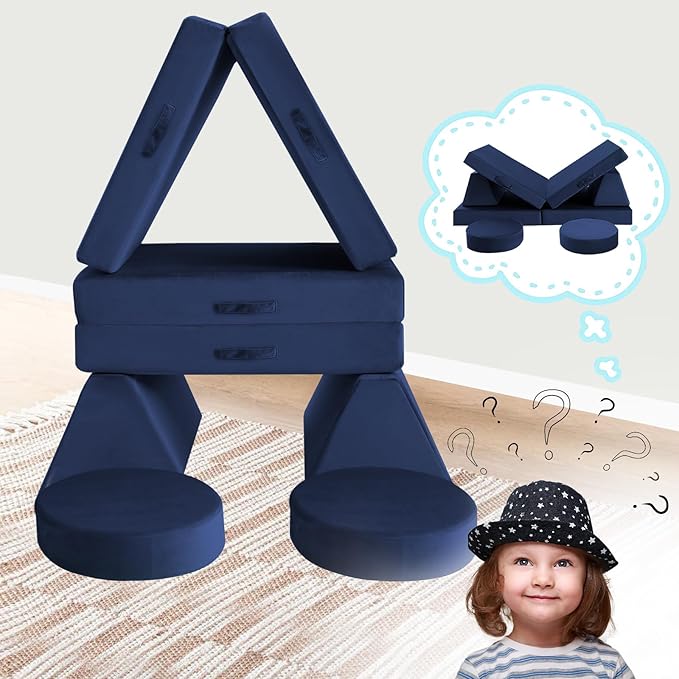 MeMoreCool Modular Kids Couch for Playroom, Building Fort Explorer Sofa - Image 8