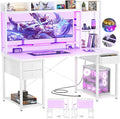 Aheaplus LED Gaming Desk with Hutch, 55.2" Workstation by Aheaplus