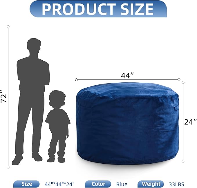 Hobestluk 4FT Bean Bag Chair Giant Bean Bag Chairs - Image 2