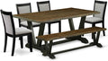 East West Furniture V677MZ606-6 6 Piece Dinette Set Contains a Rectangle Dining by EastWestFurniture
