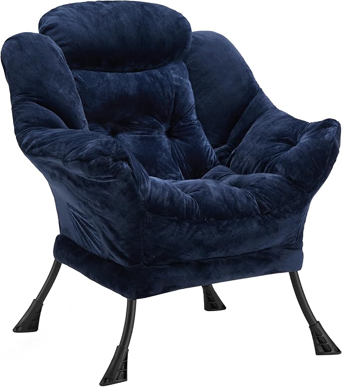 Fabric Lazy Chair for Adults, Oversized Upholstered Sofa Chair, Plush Comfy by Halituny