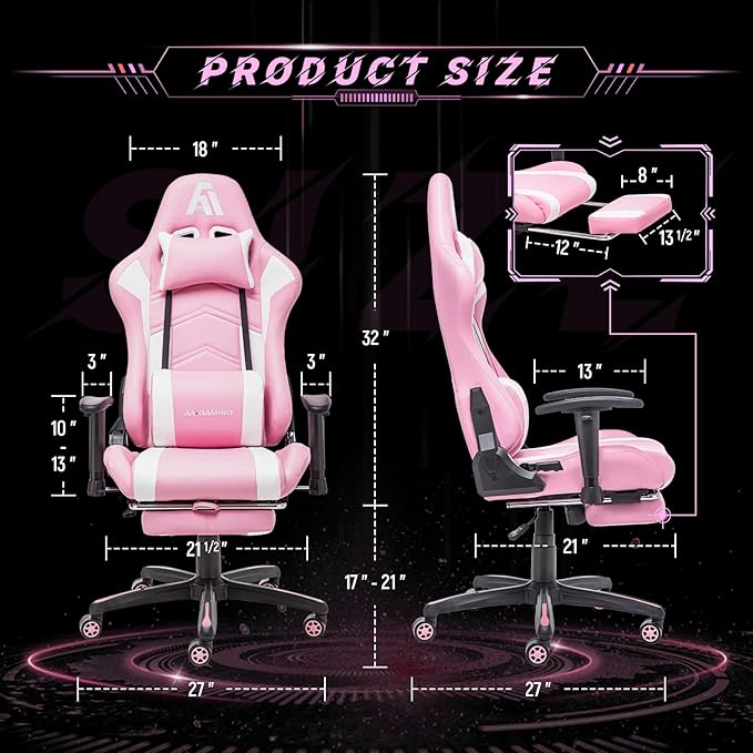 AA Products Gaming Chair Ergonomic High Back Computer Racing Chair Adjustable - Image 3