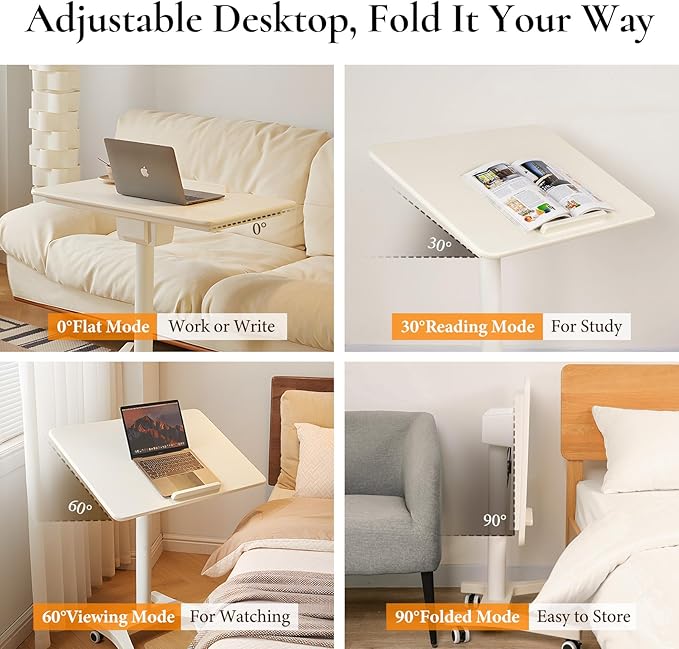 Adjustable Computer Desk, Solid Wood Folding Desk - Image 4