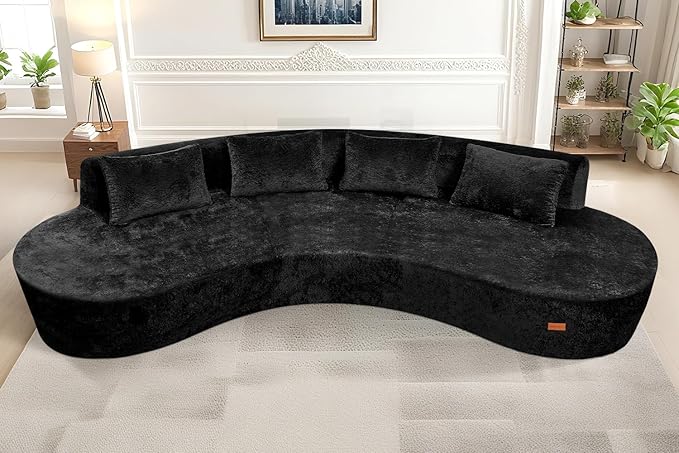 Homguava 130'' Modular Sectional Sofa, Curved Modern Sofa - Image 4