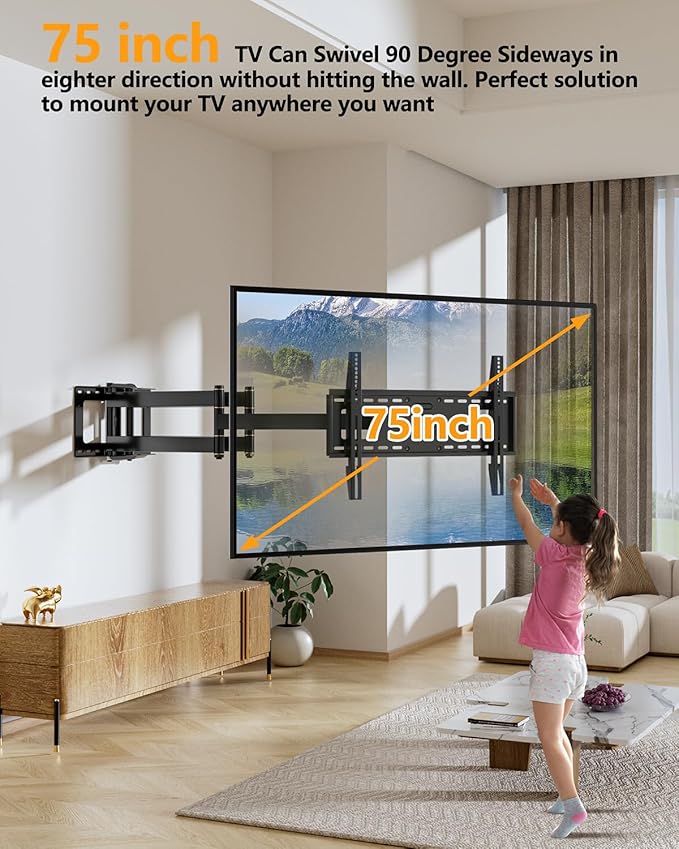 FORGING MOUNT Long Extension TV Mount, Heavy Duty Dual Arm Full Motion TV Wall - Image 8