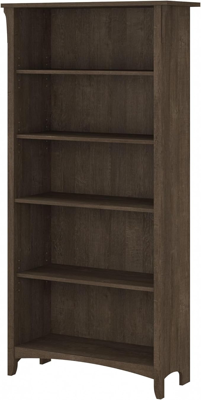 Bush Furniture Salinas 5 Shelf Bookcase in Ash Brown, Tall Bookshelf, Large by BushHome