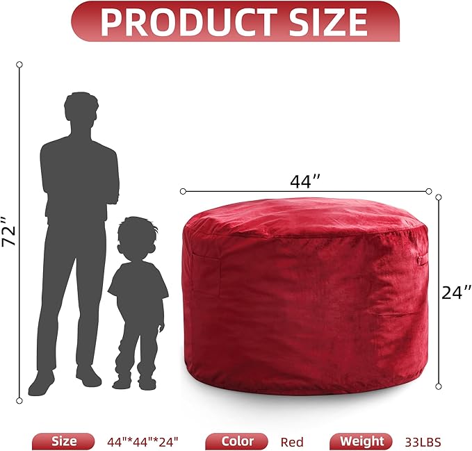 Hobestluk 4FT Bean Bag Chair Giant Bean Bag Chairs - Image 2