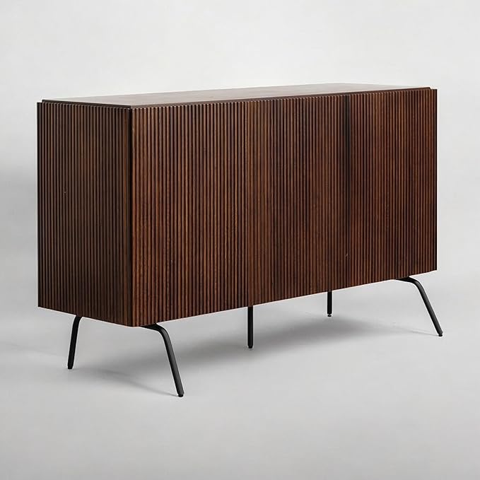 NTC Veil Modern Sideboard with 3 Doors, Buffet Cabinet with Vertical Groove by NTC