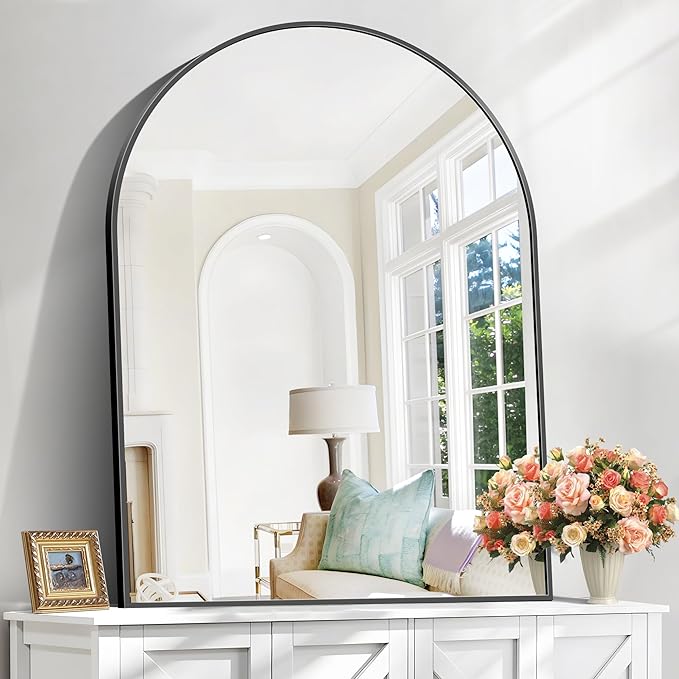 Arched Bathroom Mirror, 36x48IN Black Bathroom Mirror - Image 2