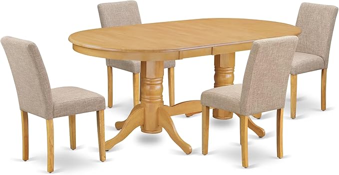 East West Furniture VAAB5-OAK-04 5 Piece Kitchen Table Set by EastWestFurniture