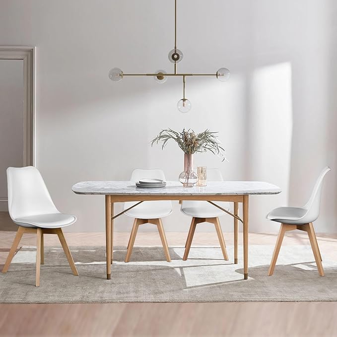 OLIXIS Set of 4 Dining Kitchen Mid-Century Modern Chairs - Image 5
