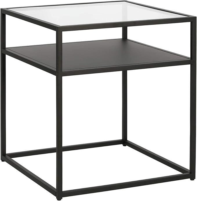 Ada 20'' Wide Square Side Table in Blackened Bronze by HennHart