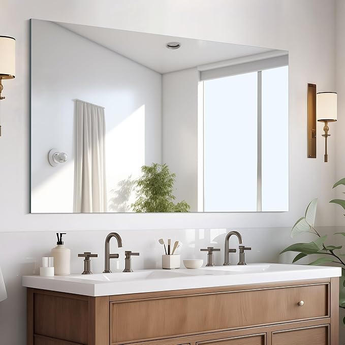 Frameless Mirror, 30x48 inch Rectangle Bathroom Mirrors by CILIBER