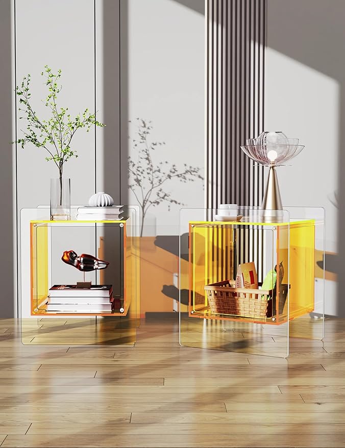 Acrylic Nightstand Colorful Bedside Table - Image 9