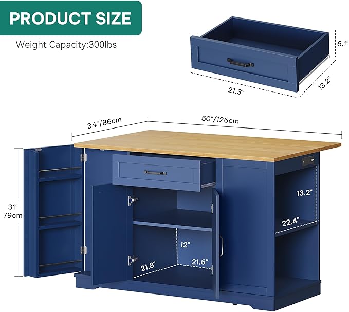 YITAHOME 50" Kitchen Island - Image 5