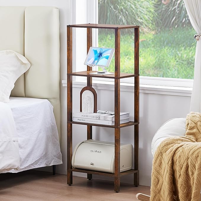 4 Tier Tall Wooden Bookshelf - Image 7