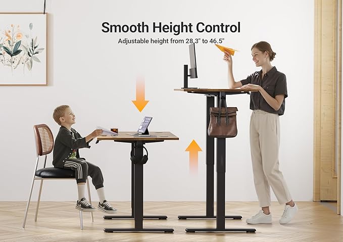 Seang Electric Standing Desk Adjustable Height, 55 x 24 Inch Sit Stand Desk - Image 4