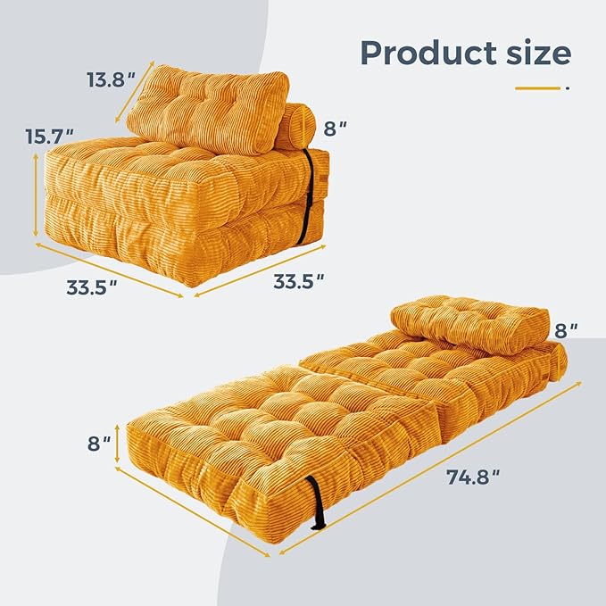 MAXYOYO Folding Sofa Bed, Convertible Sleeper Chair - Image 2
