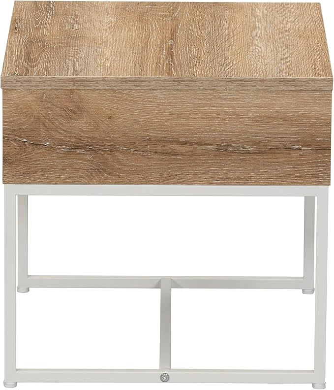 Household Essentials Wrap Square Side End Table Coastal Oak Rustic Wood Grain - Image 5