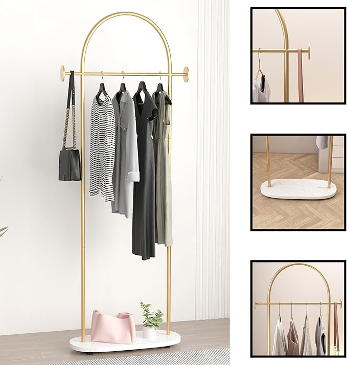 Gold Clothing Rack, Modern Clothes Rack - Image 2