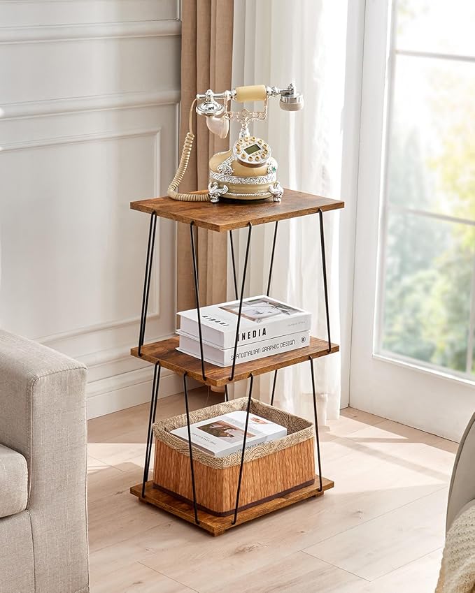 Side Table Set of 2, Tall End Table, Small Accent Table, Bedside Table - Image 6