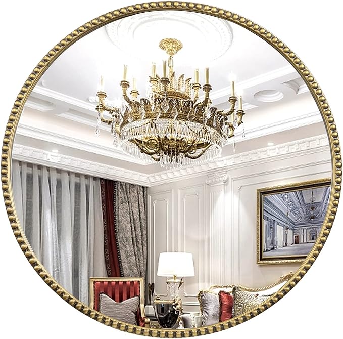 Round Bathroom Wall Mirror, Wall Mounted Large Circle Makeup Mirror by Fobule