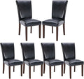 COLAMY Upholstered Parsons Dining Chairs Set of 6, PU Leather Dining Room by COLAMYINC