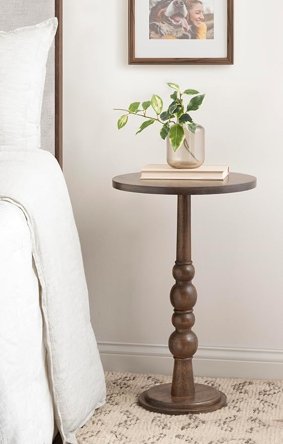 Kate and Laurel Wegner Traditional Wooden Round Side Table, 16 x 26, Elegant - Image 4