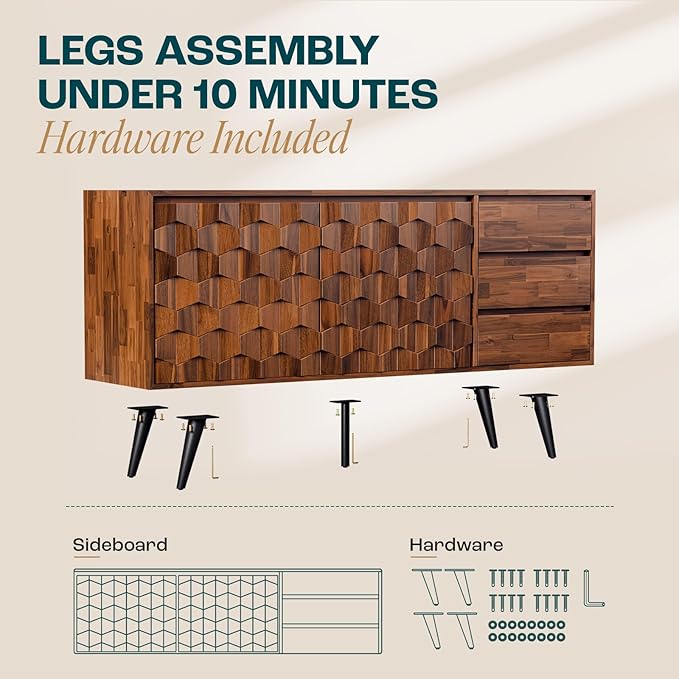 Bme Georgina Solid Wood Sideboard - Image 3