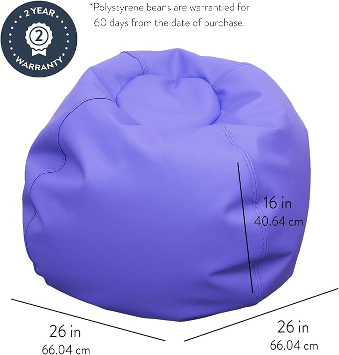 Children's Factory 26" Round Bean Bag, Bean Bag Chair - Image 2