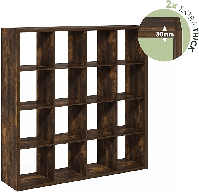 Furinno Cubicle Open Back Decorative Cube Storage Organizer, Amber Pine - Image 5