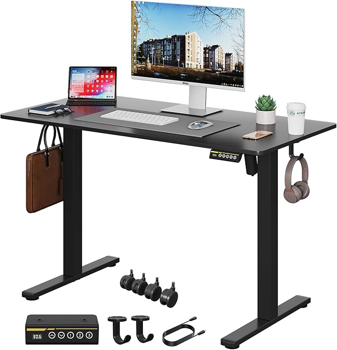 Electric Standing Desk Adjustable Height 40"x24" Stand Up Desk by Unknown