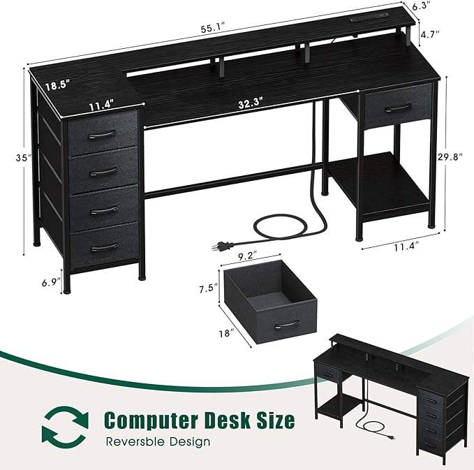 55 Inch Computer Gaming Desk - Image 3