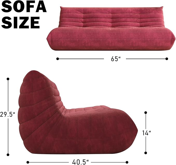 Big Bean Bag Chairs for Adults, 3 Seater Large Bean Bag Sofa, Fireside Chair - Image 2