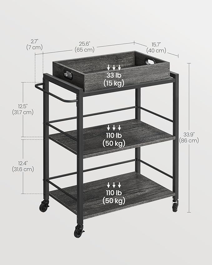 VASAGLE Kitchen Serving Cart - Image 4