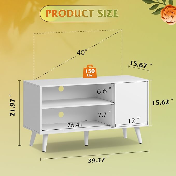 WLIVE TV Stand for 43 Inch TV, Small Entertainment Center - Image 3