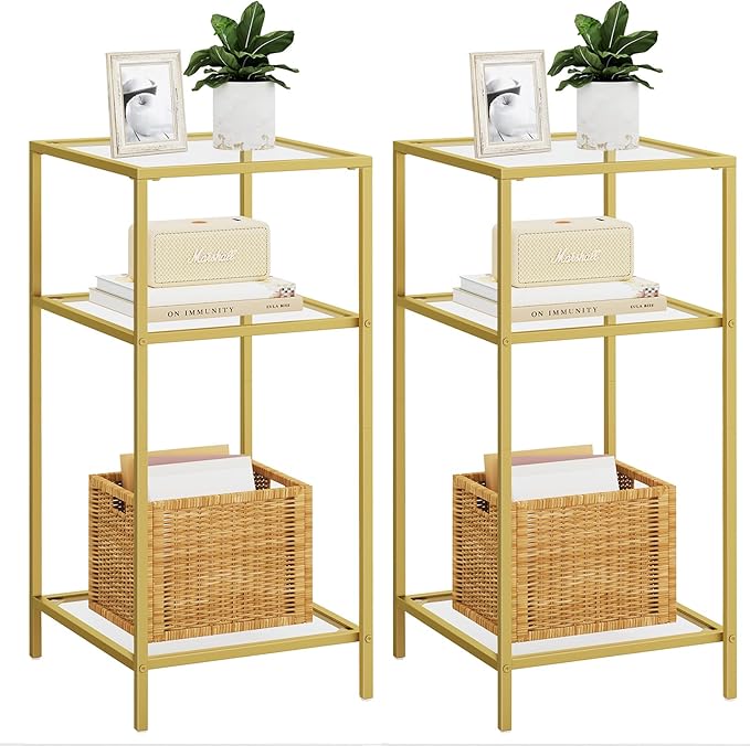 Homhedy 3-Tier Side Tables Set of 2, End Tables by Homhedy