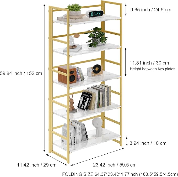 BHG No Assembly Folding Bookshelf - Image 3