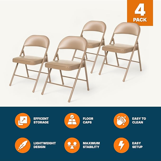 OEF Furnishings OEF950 Series Vinyl Padded Steel Folding Chairs - Image 7