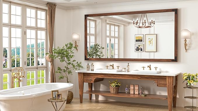 TokeShimi 72 x 36 Inch Wood Framed Bathroom Mirror - Image 9