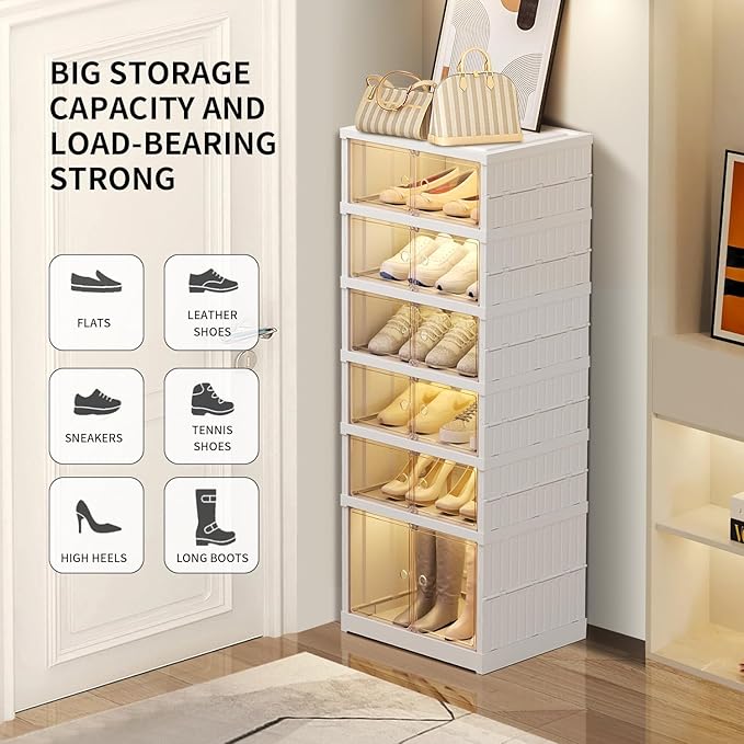 6 Tier Foldable Shoe Rack Organizer - Image 5