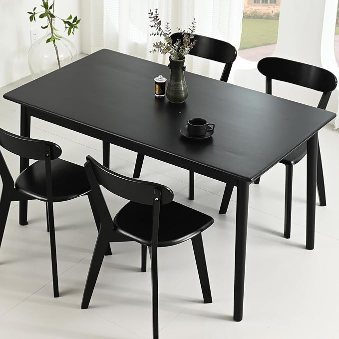 DELAVIN 47.2" Rectangle Solid Wood Dining Table, Modern Kitchen Table, Oak by DELAVIN