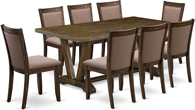 East West Furniture V777MZ748-9 9 Piece Modern Dining Table Set Includes a by EastWestFurniture
