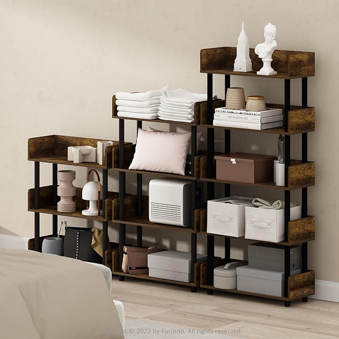 Furinno Turn-N-Tube 3-Tier Multipurposes Display Rack, Open Shelf Rack/Storage - Image 2